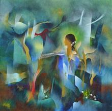 Flowers, painting by Bhawana Choudhary, Acrylic on Canvas, 24 x 24 inches