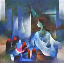 Shakti, painting by Bhawana Choudhary, Acrylic on Canvas, 24 x 24  inches 