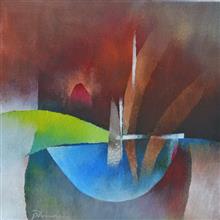 Untitled, painting by Bhawana Choudhary, Acrylic on Canvas, 12 x 12 inches 