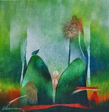 Untitled, painting by Bhawana Choudhary, Acrylic on Canvas, 12 x 12 inches 