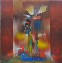 Water Lily, painting by Bhawana Choudhary, Acrylic on Canvas, 24  X 24 inches 