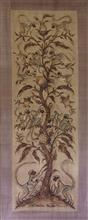 Tree of Life - 1, Painting by T. Mahicha, Natural Dyes on Silk , 65 x 26.5 inches