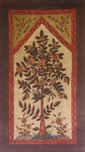 Tree of Life - 24, Painting by Praveena Mahicha, Natural Dyes on Silk, 48 x 27 inches