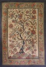 Tree of Life - 25, Painting by Praveena Mahicha, Natural Dyes on Silk, 50 x 36 inches