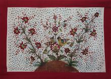 Tree of Life - 33, Painting by Praveena Mahicha, Natural Dyes on Silk, 26 x 37 inches