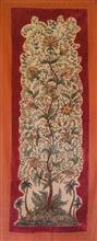 Tree of Life - 47, Painting by Praveena Mahicha, Natural Dyes on Cotton, 64 x 25 inches