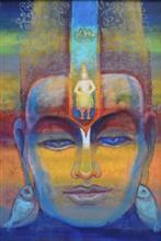 Untitled - 10, painting by Kishor Randiwe, Oil on Canvas, 35.5 x 23.5 inches