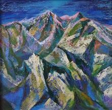 Untitled - 2, painting by Kishor Randiwe, Oil on Canvas, 24 x 24 inches