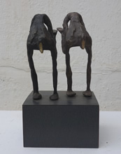 Yoga - 6, Sculpture by Bhushan Pathare, Brass and Aluminium, 7 x 5 x 7 inches