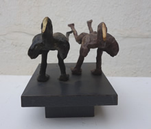 Yoga - 7, Sculpture by Bhushan Pathare, Brass and Aluminium, 4 x 4.5 x 11.5 inches