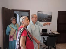 Dr. Shriram Lagoo and Deepa Lagoo at Milind Sathe's office at Indiaart Gallery   
