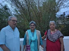 (L to R) Dr. Shriram Lagoo, Yashodhara Bhalerao, Deepa Lagoo at Indiaart Gallery, Pune