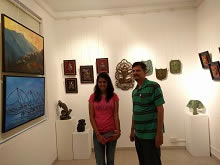 Subodh Bhat with Sruja Bhat at Indiaart Gallery, Pune