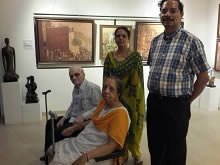 Yashowardhan Sowale with family at Indiaart Gallery, Pune