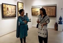 Dr. Prachee Sathe with Sushama Chitale at Indiaart Gallery