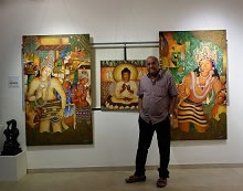 Vijay Kulkarni at Indiaart Gallery - Exhibition of Ajanta paintings