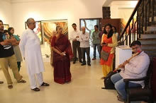 Flute recital at the inauguration of the show - Yoga and Realisation at Indiaart Gallery