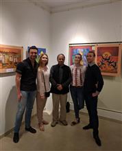 Milind Sathe with Russian singer Peter Zakharov and members of Russian Dance group Barynya at Indiaart Gallery
