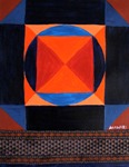 Sanskriti I, painting by Asawari Wadekar, Acrylics and Fabric on Canvas paper, 30 X 40