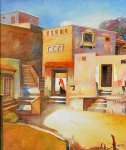 Village house III, Painting by Shashikant Bane, Oil on Canvas, Figurative 35 x 30