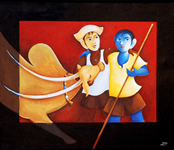 Village Life, Exhibition of Paintings by Chandrakant Tajbije