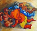 Ganesha, Govinda and the gang, paintings by Milon Mukherjee Ganesha, Govinda and the gang, paintings by Milon Mukherjee