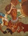 Apsara, Ajanta painting by Vijay Kulkarni, Acrylic on Canvas, 36 X 24