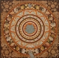 Ceiling Decoration - Chakra, Ajanta painting by Vijay Kulkarni, Acrylic on Canvas, 42 X 42
