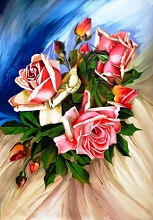 Blooming roses, Painting by Rupa Prakash