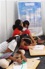 Children and students had ample material to play and work with at Khula Aasmaan stall