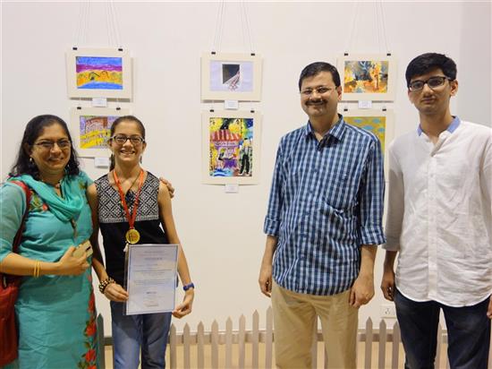  Rucha Damle with her family at Khula Aasmaan exhibition at Mumbai - October 2017