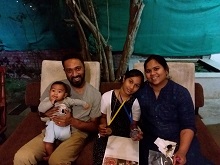 Deeva Abraham was at Indiaart Gallery, Pune to collect her medal and certificate for Khula Aasmaan contest. She was accompanied by her parents and little brother.