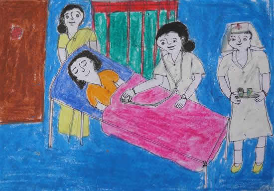 Shilpa (class 9) talks about her dream painting - painting of a doctor