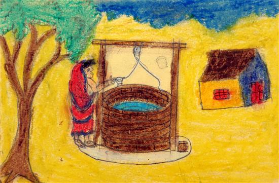 Rutika Dhinde (class 6) talks about her rural life painting