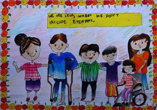 Bronze medal for this painting by Aayushi Sen in Khula Aasmaan children painting competition