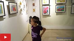 Young Yulia talks about paintings at Khula Aasmaan exhibition