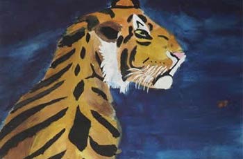 Arpit Katkhede talks about his painting of Bengal Tiger