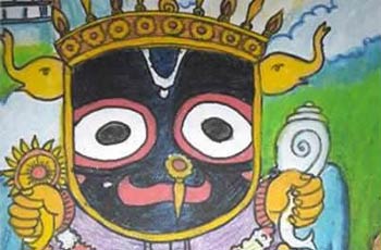 Bhaiya Sinha (class 8)  talks about his painting of Lord Jagannath