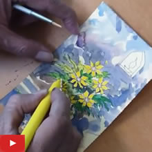 Art on Postcard - painting demonstration by Artist Milind Phadke - Part 2