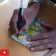 पोस्टकार्ड पेंटींग - चित्रकार  मिलिंद फडके ह्यांचे चित्रकला प्रात्यक्षिक - भाग ४