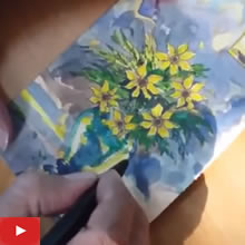 पोस्टकार्ड पेंटींग - चित्रकार  मिलिंद फडके ह्यांचे चित्रकला प्रात्यक्षिक - भाग ५