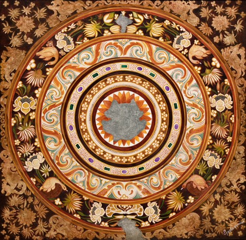 Ceiling Decoration - Chakra (Ajanta series), painting by Vijay Kulkarni