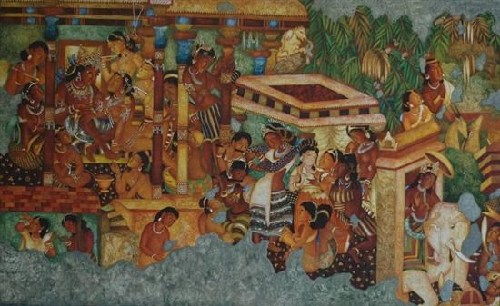 Mahajanaka (Ajanta series), painting by Vijay Kulkarni