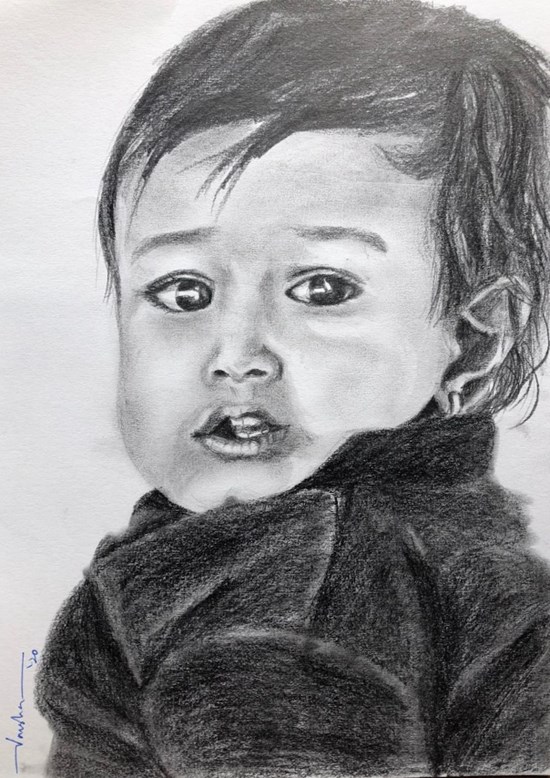The Little One, painting by Varsha Shukla