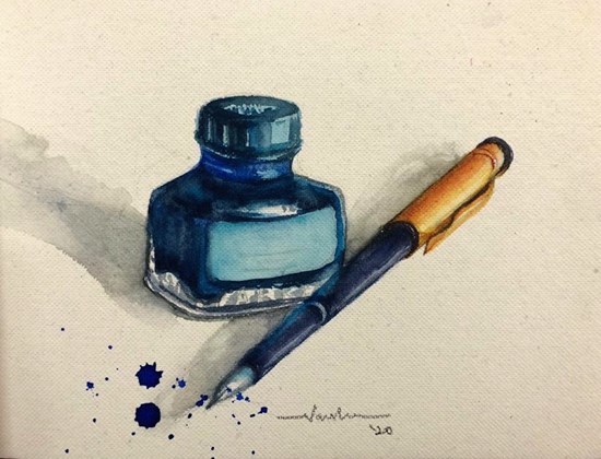 The Ink Pen, painting by Varsha Shukla