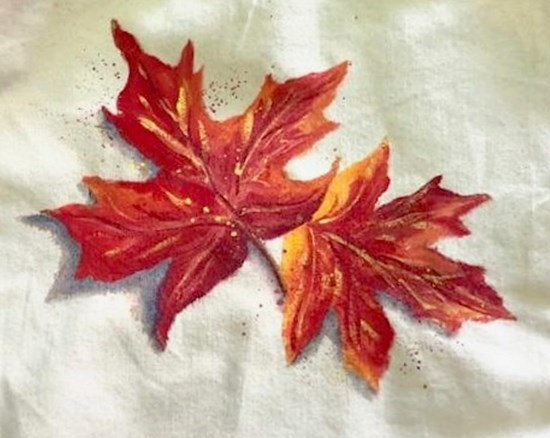 Maple Leaves, painting by Varsha Shukla