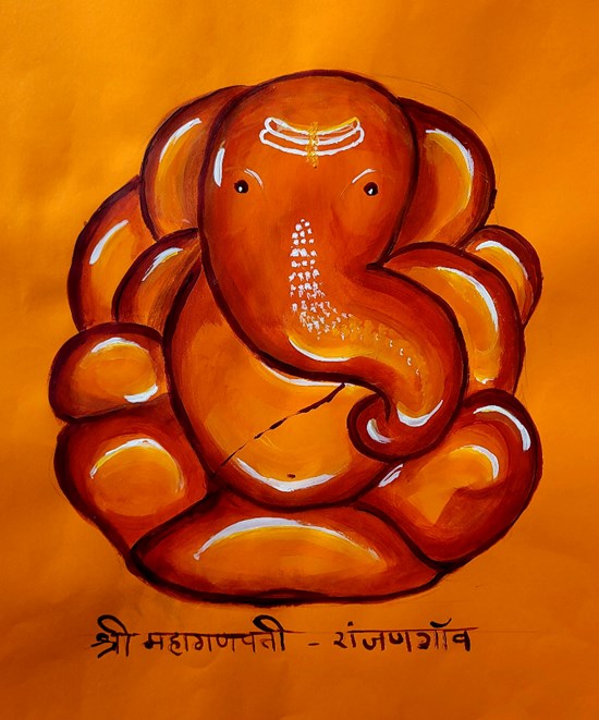 Shri MahaGanpati, painting by Varsha Shukla
