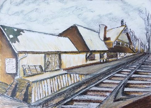 Colored page Railway station painted by ANAS