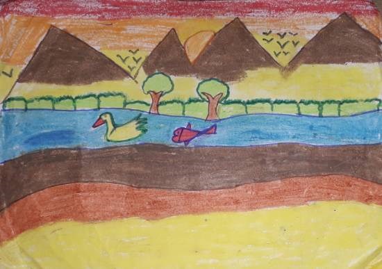 Landscape, painting by Joysi Ajay Pardeshi