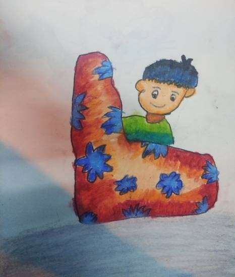 Boy, painting by Krutika Laxman Bhatadye